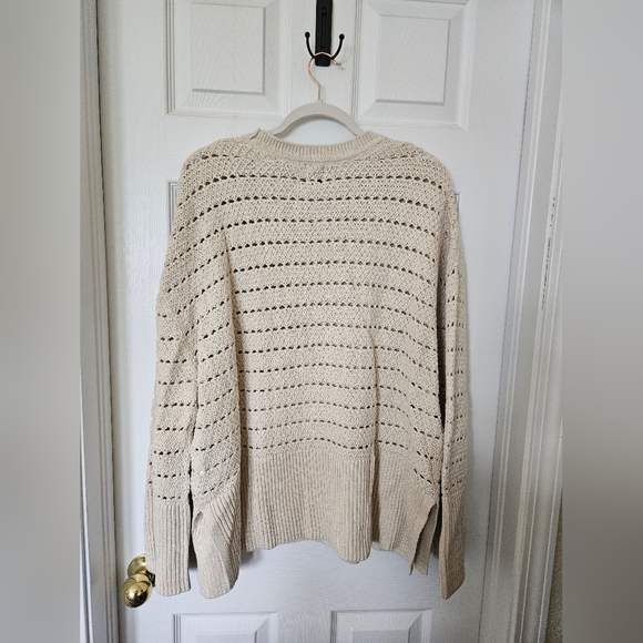 GAP 24/7 Split-Hem Crochet Sweater, Color: Chino, Size: XL - Picture 5 of 8